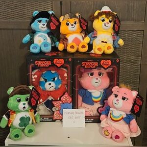 Netflix Care Bears - Stranger ThingsComplete Set Of Seven, NWT Fast Ship